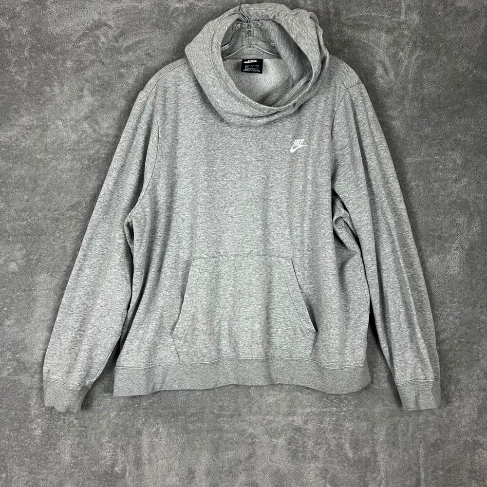 Nike Cowl Neck Hoodie Sweatshirt Womens XXL Grey Pullover Athleisure
